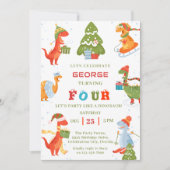 Dinosaur Winter Vakantie Kerstfeest Kaart (Voorkant)