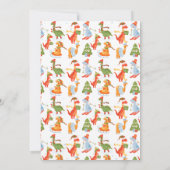 Dinosaur Winter Vakantie Kerstfeest Kaart (Achterkant)