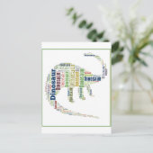 Dinosaur Word Art Briefkaart (Staand voorkant)