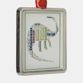 Dinosaur Word Art Metalen Ornament (Rechts)