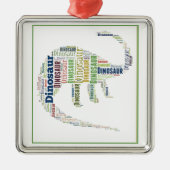 Dinosaur Word Art Metalen Ornament (Voorkant)