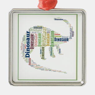Dinosaur Word Art Metalen Ornament