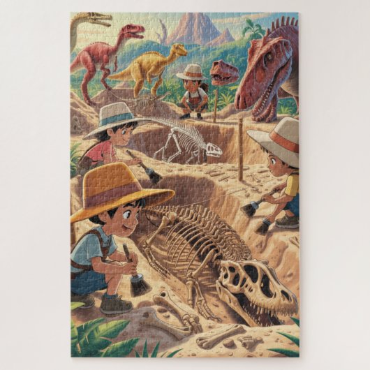 Dinosaur world discovery dig Puzzle Legpuzzel (Verticaal)