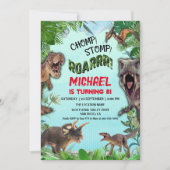 Dinosaur World Kinderverjaardagsfeestje Kaart (Voorkant)