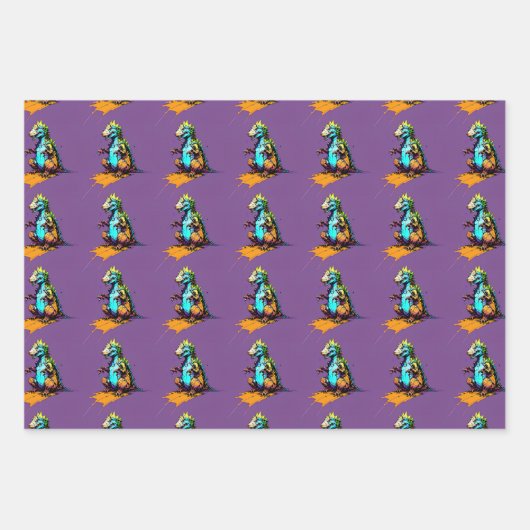 Dinosaur wrapping Paper - Abstracte Dino Gift Wrap (Voorkant)