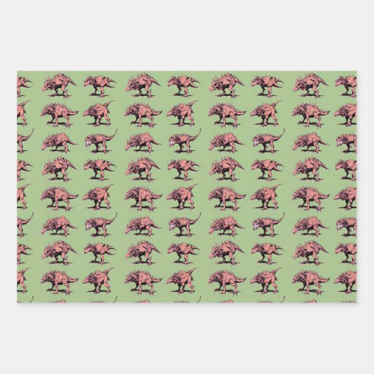 Dinosaur wrapping Paper - Abstracte Dinosaur Art (Voorkant)