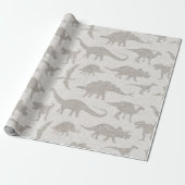 Dinosaur wrapping Paper - Beige Cadeaupapier (Uitgerold)