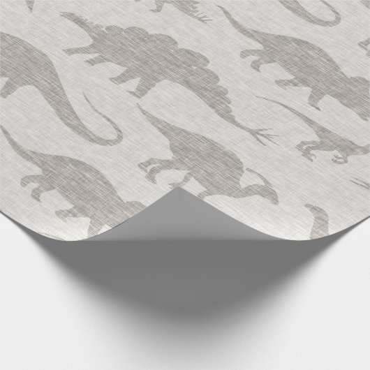 Dinosaur wrapping Paper - Beige Cadeaupapier (Hoek)