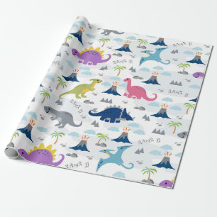 Dinosaur Wrapping Paper - Kleurrijke Dinosaurussen Cadeaupapier