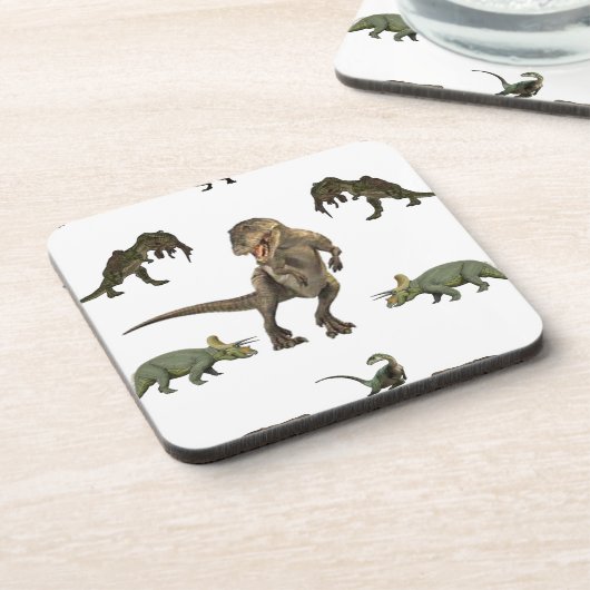 Dinosaur wrapppapier bier onderzetter (Linkerzijde)