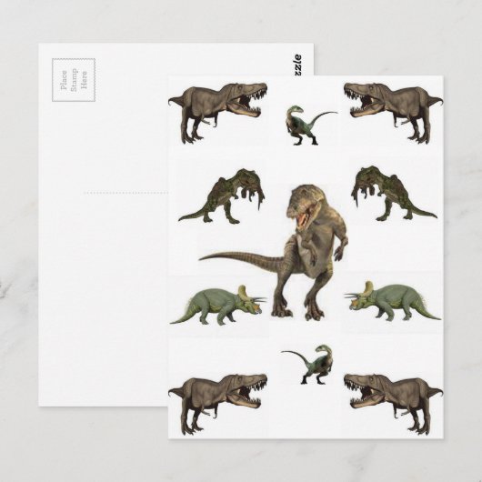 Dinosaur wrapppapier briefkaart (Voorkant / Achterkant)