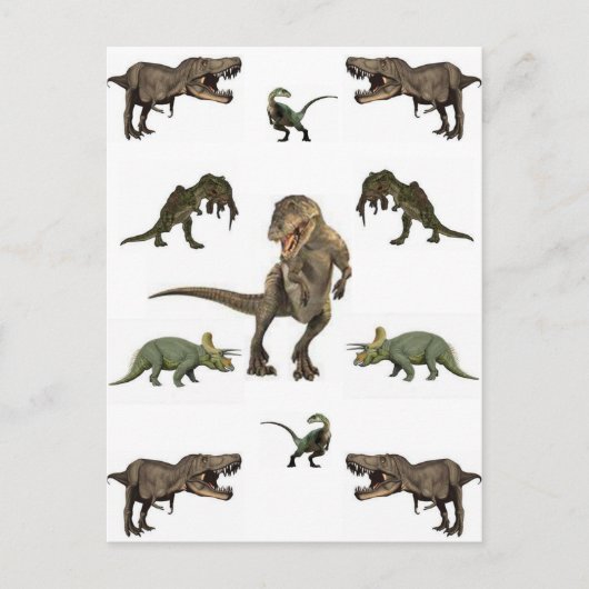 Dinosaur wrapppapier briefkaart (Voorkant)