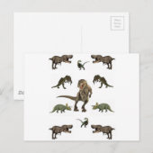 Dinosaur wrapppapier briefkaart (Voorkant / Achterkant)