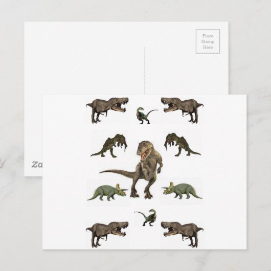 Dinosaur wrapppapier briefkaart (Voorkant / Achterkant)