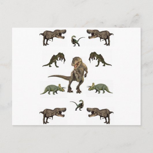 Dinosaur wrapppapier briefkaart (Voorkant)