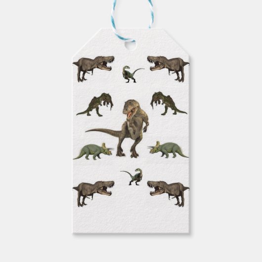 Dinosaur wrapppapier cadeaulabel (Voorkant)
