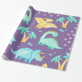 Dinosaur wrapppapier cadeaupapier (Uitgerold)