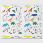 Dinosaur wrapppapier cadeaupapier (Vlak)