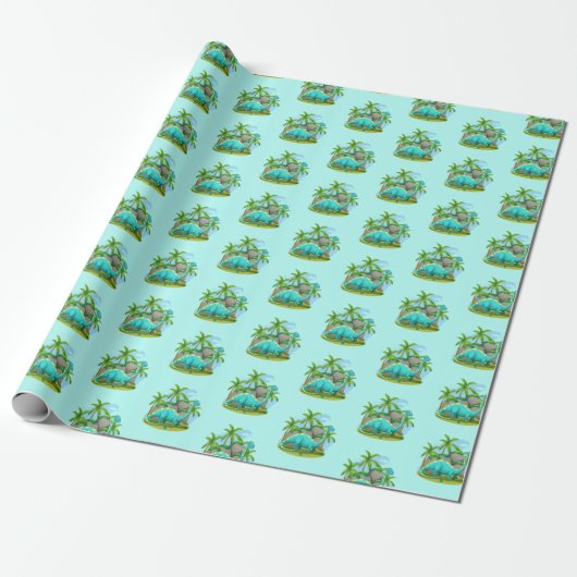 Dinosaur wrapppapier cadeaupapier (Uitgerold)