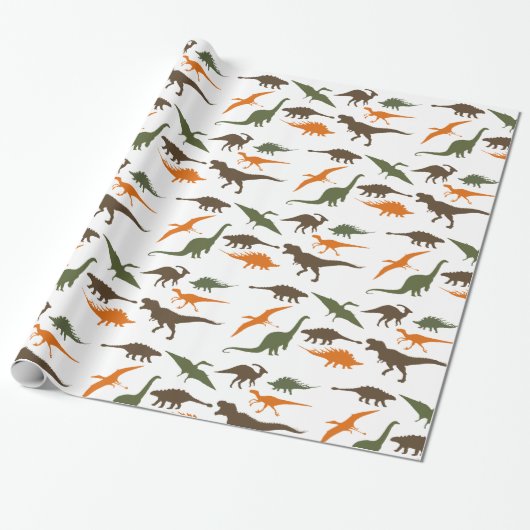 Dinosaur Wrapppapier Cadeaupapier (Uitgerold)