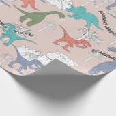 Dinosaur Wrapppapier Cadeaupapier (Hoek)