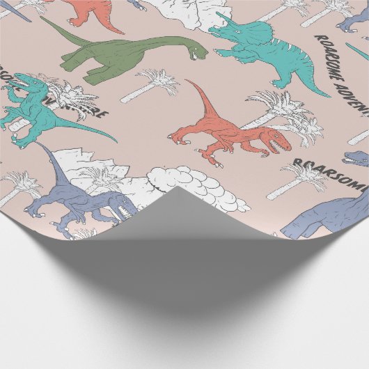 Dinosaur Wrapppapier Cadeaupapier (Hoek)