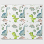 Dinosaur wrapppapier cadeaupapier (Vlak)