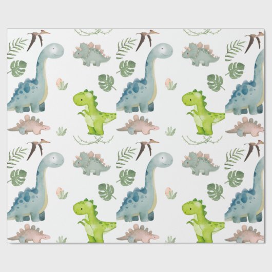 Dinosaur wrapppapier cadeaupapier (Vlak)
