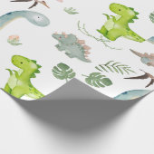 Dinosaur wrapppapier cadeaupapier (Hoek)