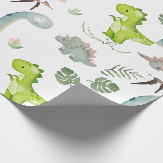 Dinosaur wrapppapier cadeaupapier (Hoek)