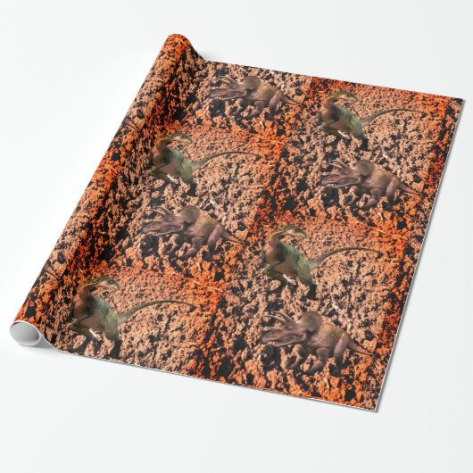 Dinosaur wrapppapier cadeaupapier (Uitgerold)