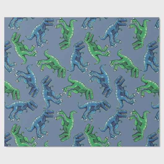 Dinosaur Wrapppapier Cadeaupapier (Vlak)