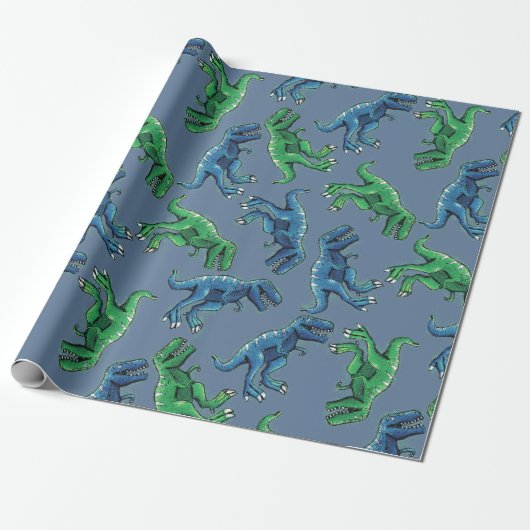 Dinosaur Wrapppapier Cadeaupapier (Uitgerold)