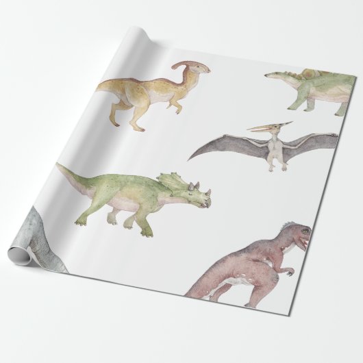 Dinosaur wrapppapier cadeaupapier (Uitgerold)