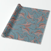Dinosaur Wrapppapier Cadeaupapier (Uitgerold)