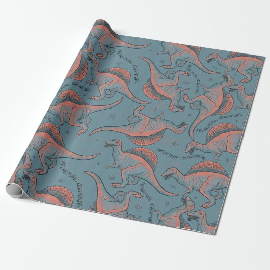Dinosaur Wrapppapier Cadeaupapier (Uitgerold)