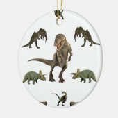Dinosaur wrapppapier keramisch ornament (Links)