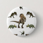 Dinosaur wrapppapier ronde button 5,7 cm (Voorkant)