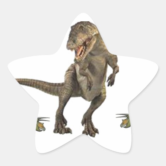 Dinosaur wrapppapier ster sticker (Voorkant)