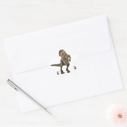 Dinosaur wrapppapier ster sticker (Envelop)