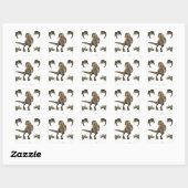 Dinosaur wrapppapier vierkante sticker (Vel)