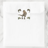 Dinosaur wrapppapier vierkante sticker (Tas)