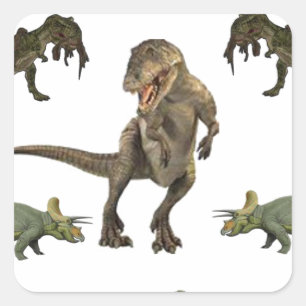Dinosaur wrapppapier vierkante sticker