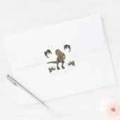 Dinosaur wrapppapier vierkante sticker (Envelop)