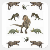 Dinosaur wrapppapier vierkante sticker (Voorkant)
