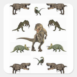 Dinosaur wrapppapier vierkante sticker