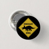 Dinosaur Xing Ronde Button 3,2 Cm (Voorkant /achterkant)