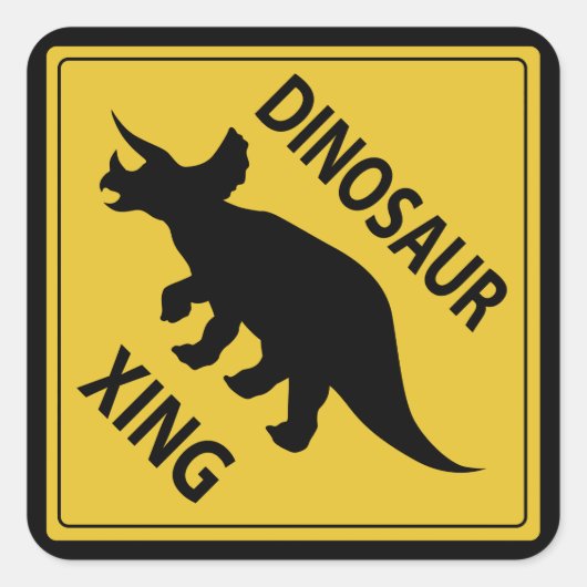 Dinosaur Xing Vierkante Sticker (Voorkant)