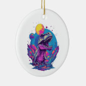 Dinosaur Xmas Tree Buffalo Pset Trex Dinosaur Chr Keramisch Ornament (Rechts)