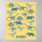 Dinosaur Yellow Personalized Poster (Voorkant)